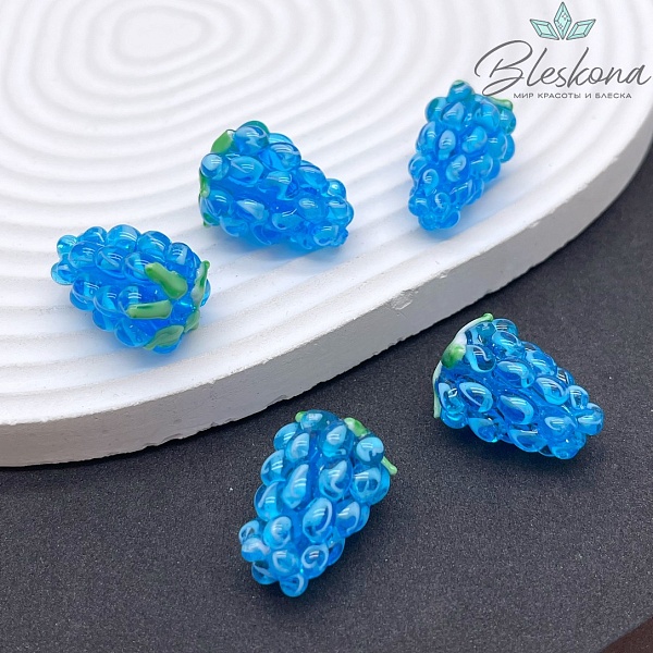 22*15 мм Бусина малина прозрачно- синяя