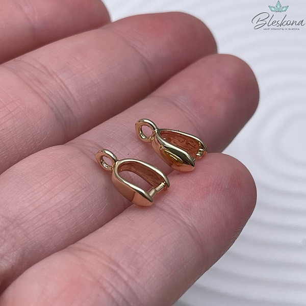 10*3 мм Цвет золото, Бейл Зажимной гладкий мини Люкс