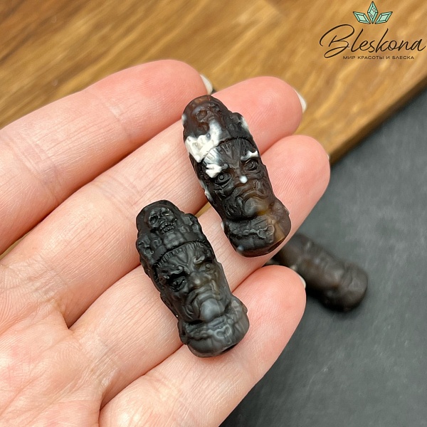 30*12 мм Резная тибетская бусина из Агата №3