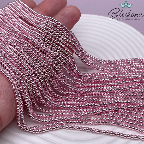 2 мм Гематин имитация, цвет розовый 