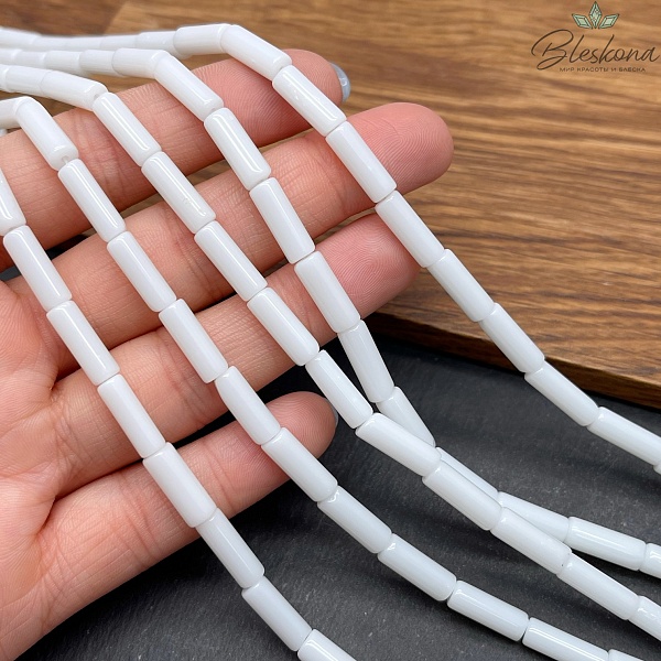 Агат Белый трубочки (имитация) 13*4 мм