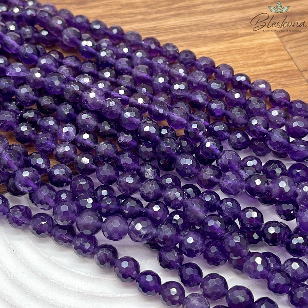 Аметист огранка №1 8 мм
