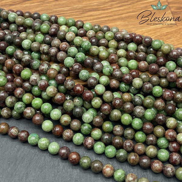 Кварцит коричнево-зеленый (облагороженный) 6 мм