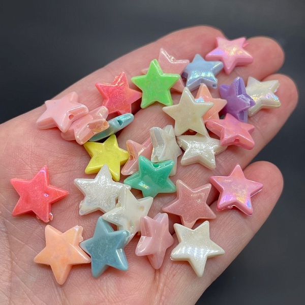 14 мм, Бусина звезды микс уп.10 гр  