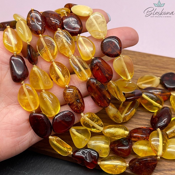 Янтарь микс галтовка  13-17 мм