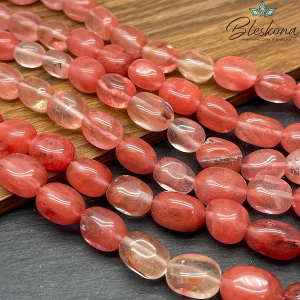 Кварц Вишневый прямоугольник фриформ (имитация) (14-17)*(11-12) мм