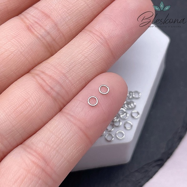 Колечки пакет 1 гр цвет серебро 3*0,5 мм Люкс