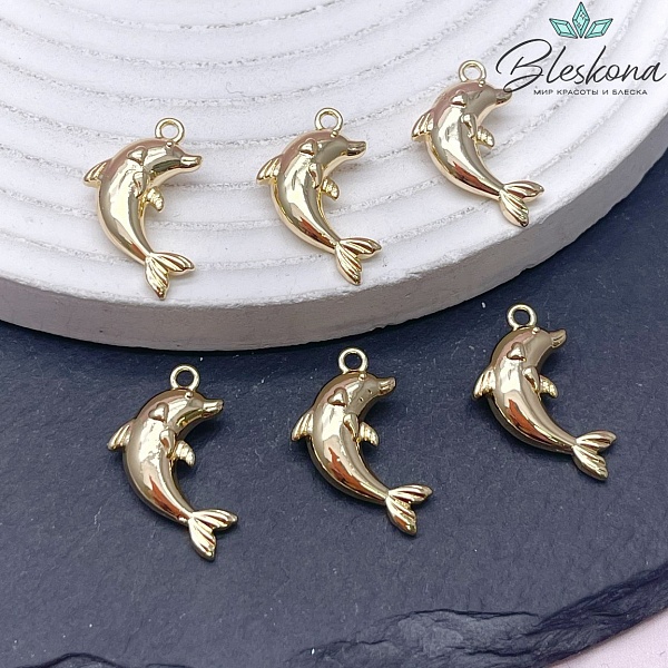 21*12 мм Цвет золото, Подвеска Дельфин