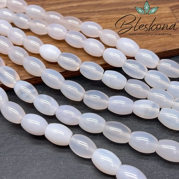 Агат серый бочата 14*10 мм