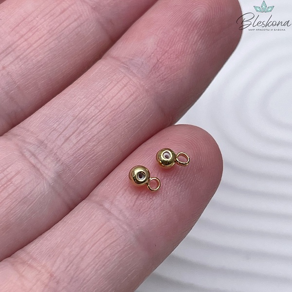 3 мм Цвет золото, Бейл-стоппер неразъемное кольцо
