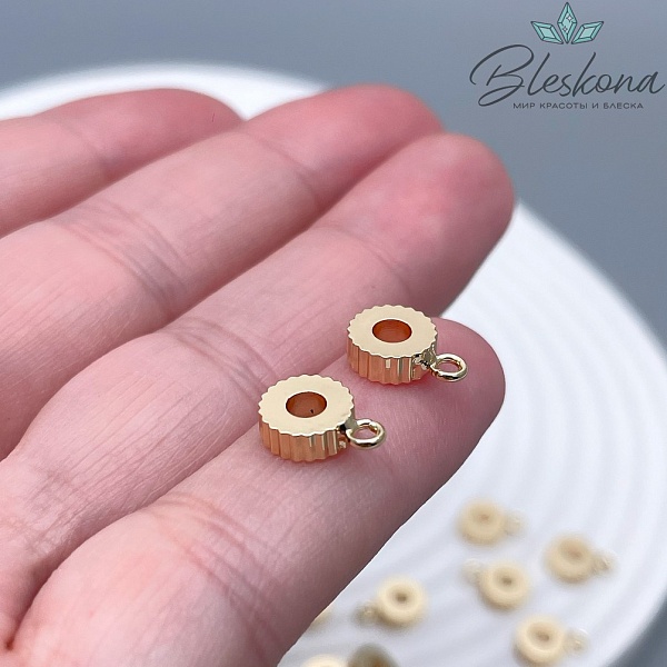 10*2,5 мм Цвет золото, Бейл резной разъемное кольцо
