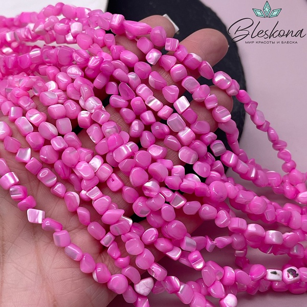 Перламутр ярко-розовый галтовка (5-7)*(3-6) мм