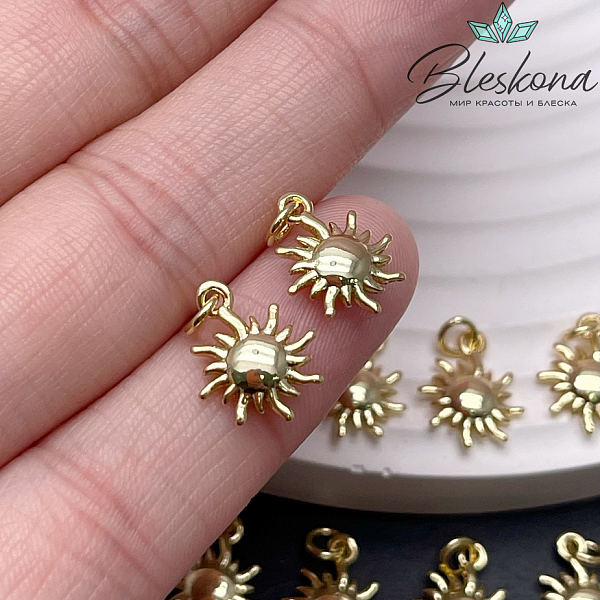 12*9 мм Цвет золото, Подвеска солнце гладкое 