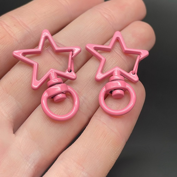 23*35мм , Замок крупный звезда пудровая  эмаль 