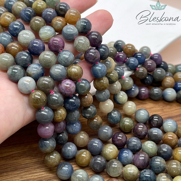 Микс рубин, сапфир №3 8 мм