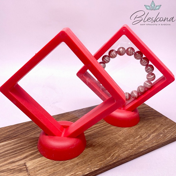 Прозрачный дисплей для украшений красный 9 см