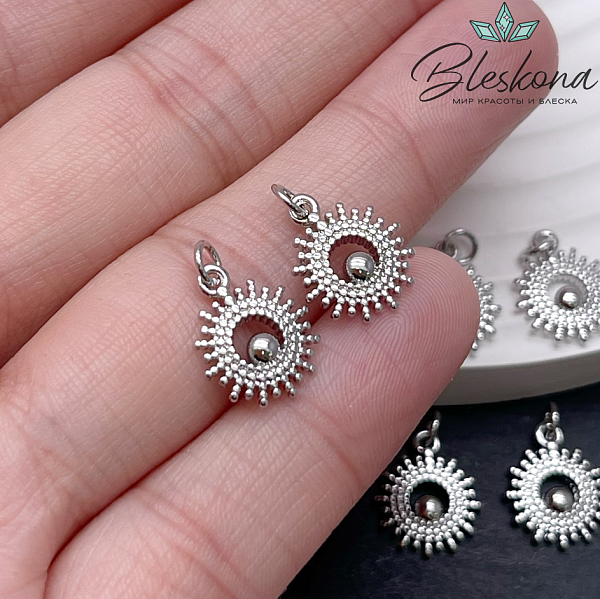 13,3*11 мм Цвет серебро, Подвеска Солнце