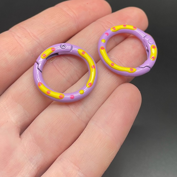 25мм , Замок круг разводы фиолетовая эмаль