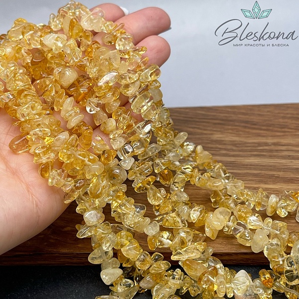 Крошка Цитрин ширина бусин ~ 7-11 мм