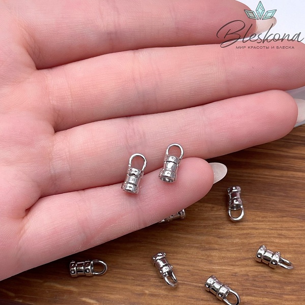 10*4 мм Цвет серебро, Концевик для шнура