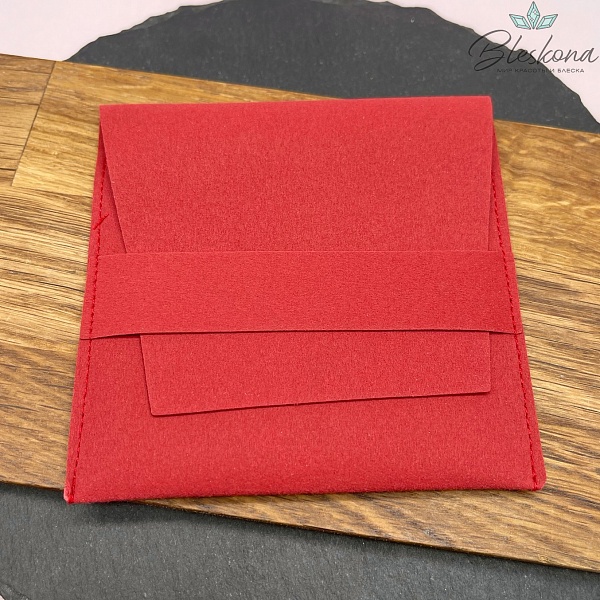 Мешочек- Конверт бархат Красный 10 см 