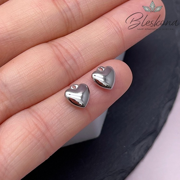 7,6*7,7 мм Цвет серебро, Подвеска Сердце