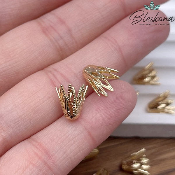 9,5*9 мм Цвет золото, Концевик ромбики 