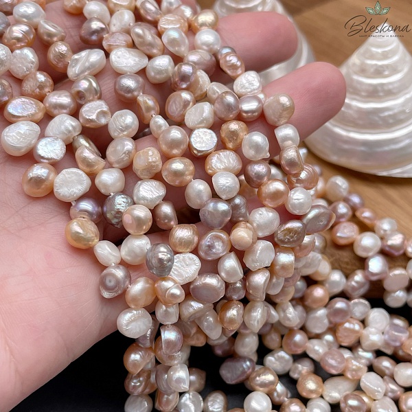 Жемчуг барочный микс №1 смещенный центр 6,5-8 мм 