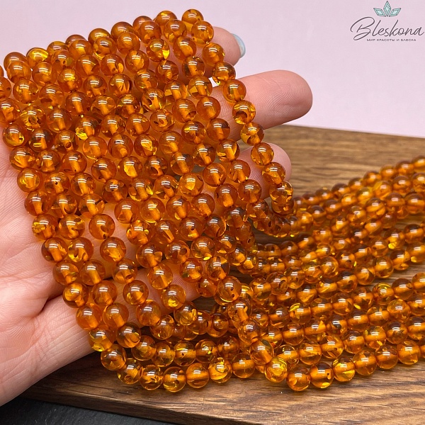 Янтарь шар коричневый 6 мм