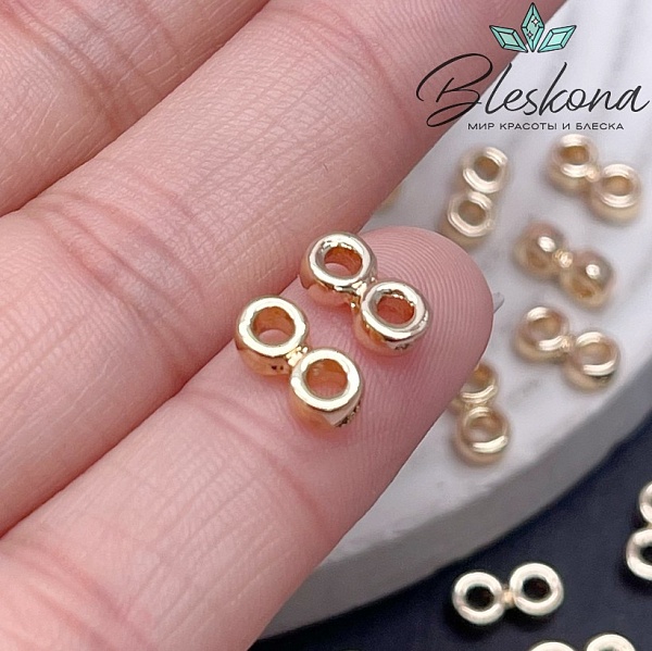 4,2*8,5мм Цвет золото, Бусина - разделитель на 2 ряда