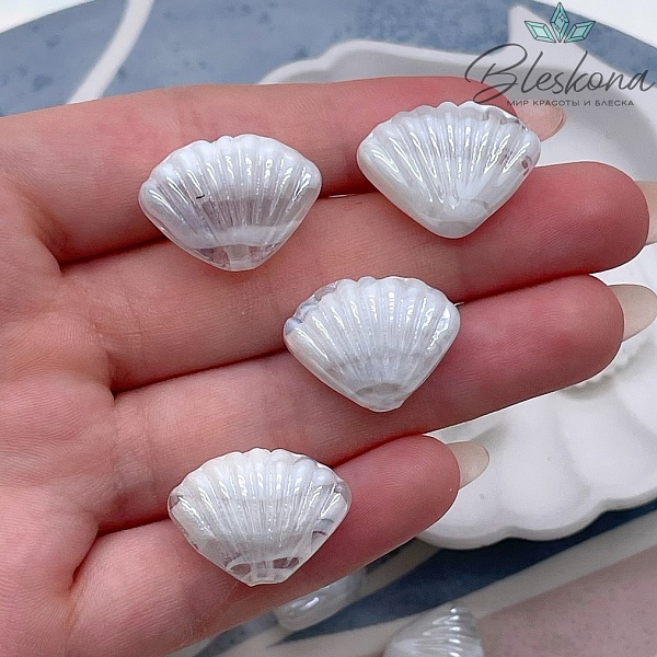 14,5*21 мм Бусина ракушка белая