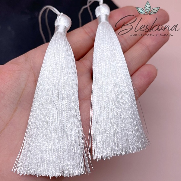 Кисть вискозный шелк Белая 10*1 см