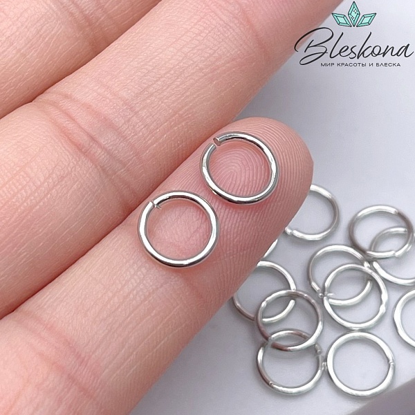 Колечки пакет 1 гр цвет серебро 8*1 мм Люкс 