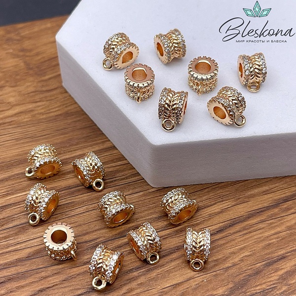 10*6 мм Цвет золото, Бейл цирконы неразъемное кольцо 