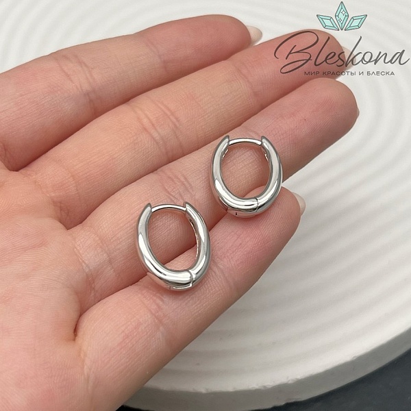 17,5*13,5мм Цвет серебро, Швензы Конго овал Люкс 