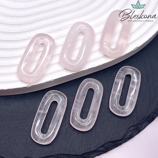 30*14 мм Подвеска овал Розовый Кварц