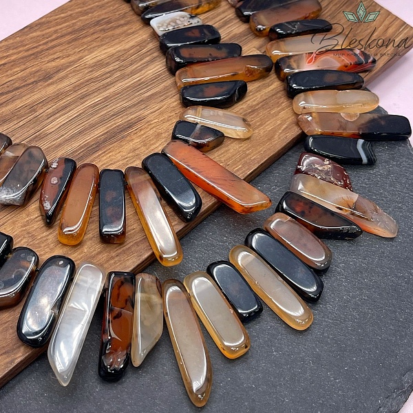 Сердолик черный бруски (20-40)*(9-10) мм 