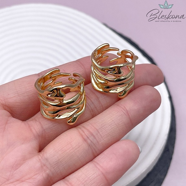 21 мм,Цвет золото, Кольцо разводы безразмерное 