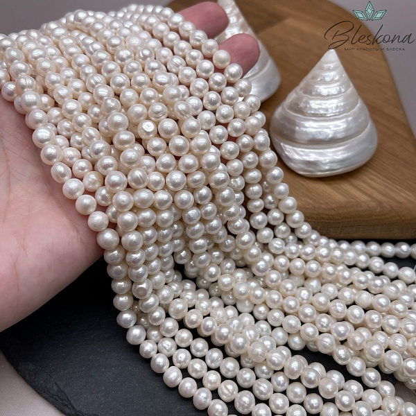 Жемчуг шар белый 6,5 мм 