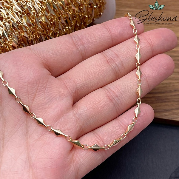 Цепь №117-2-1 цвет золото 9*3,5 мм 