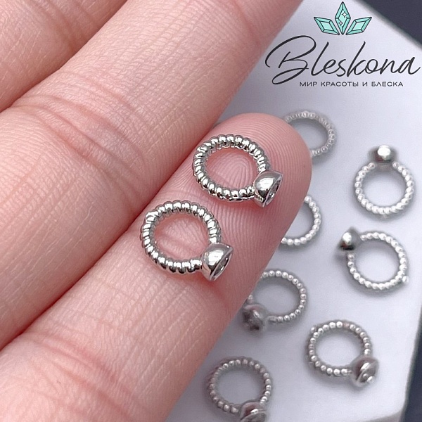 8,5*3,5 мм Цвет серебро, Концевик крученый