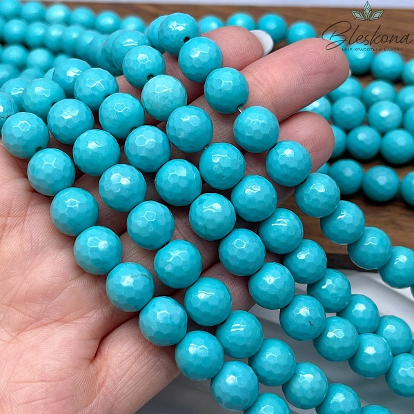 Радужный Агат огранка  бирюзовая ( имитация) 10 мм