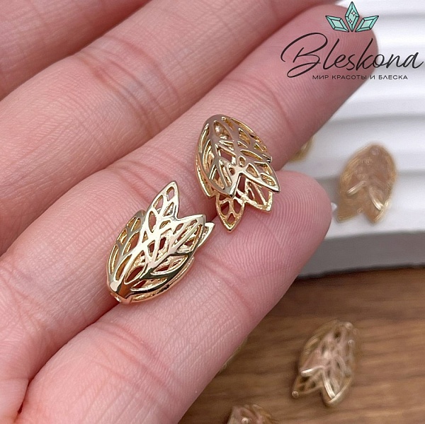 14*8,5*6 мм Цвет золото, Концевик листья 
