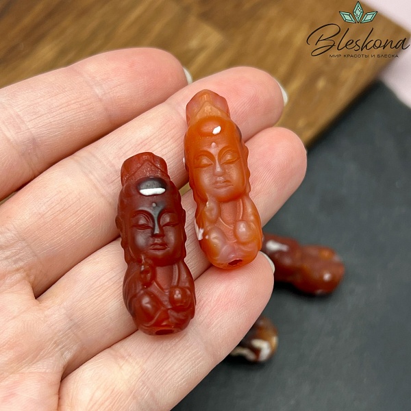 33*13 мм Резная бусина Гуань Инь (богиня милосердия) из Агата