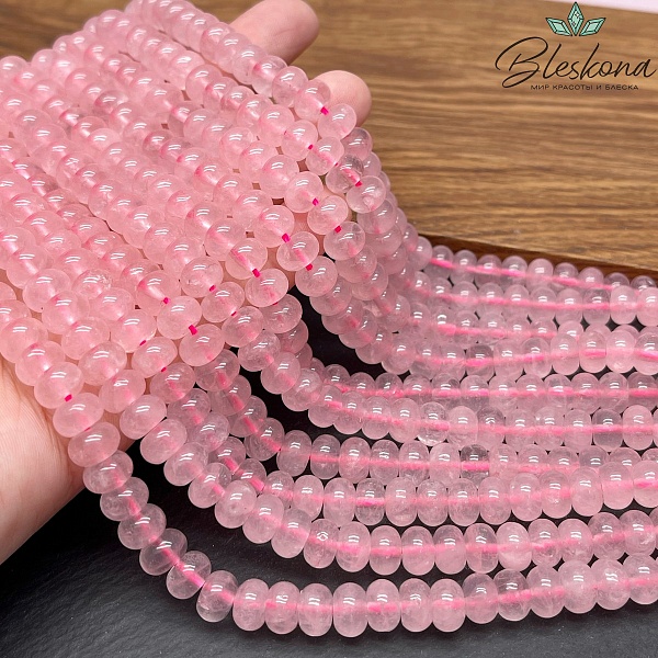 Розовый кварц рондель 8*5 мм
