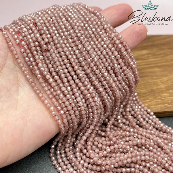 Циркон Glow коричневый огранка 3 мм (кубический цирконий, фианит) 