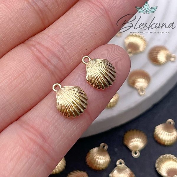 10*8,3 мм Цвет золото, Подвеска ракушка 