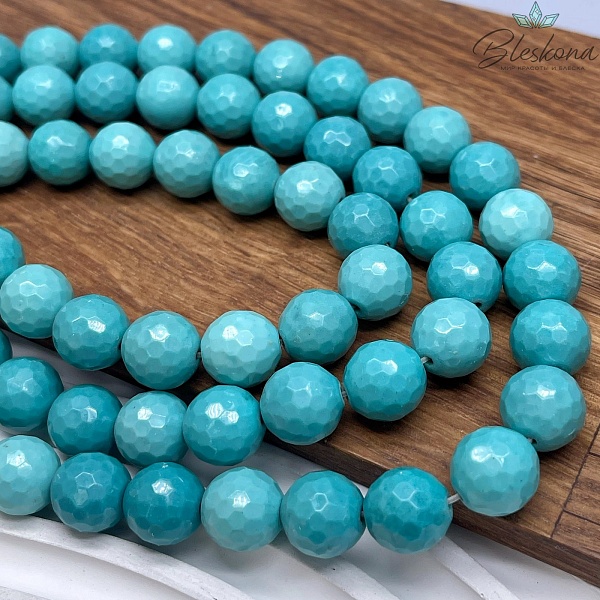 Радужный Агат огранка  бирюзовая ( имитация) 12 мм