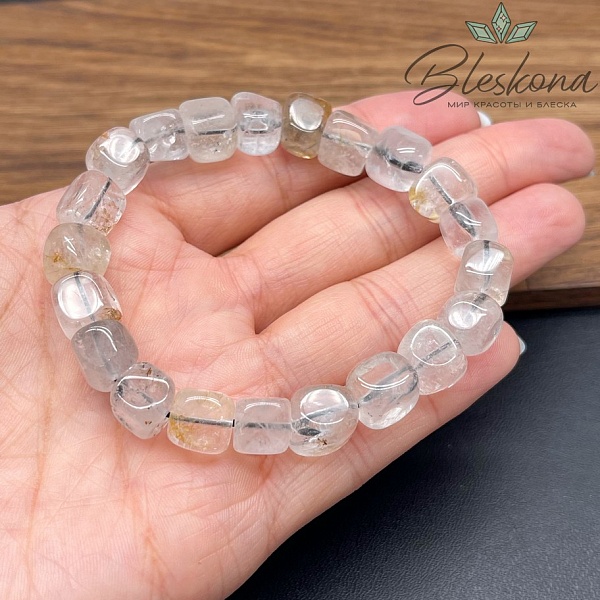 Херкимерский алмаз (кварц) куб фриформ 9-10 мм сет 18 см