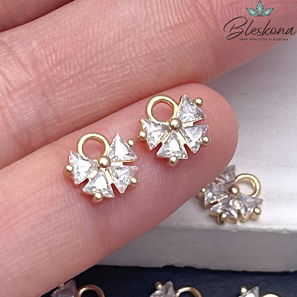 7,5*8,5мм цвет золото Подвеска бантик 